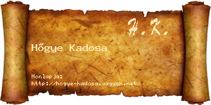 Hőgye Kadosa névjegykártya